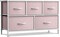 Sorbus Dresser with 5 Drawers - Storage Chest Organizer Unit with Steel Frame, Wood Top, Easy Pull Fabric Bins - Long Wide TV Stand for Bedroom Furniture, Hallway, Closet & Office Organization